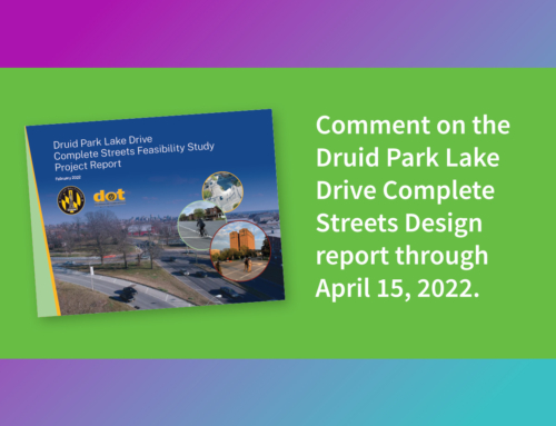 Comment on Druid Park Lake Drive Report Through 4/15