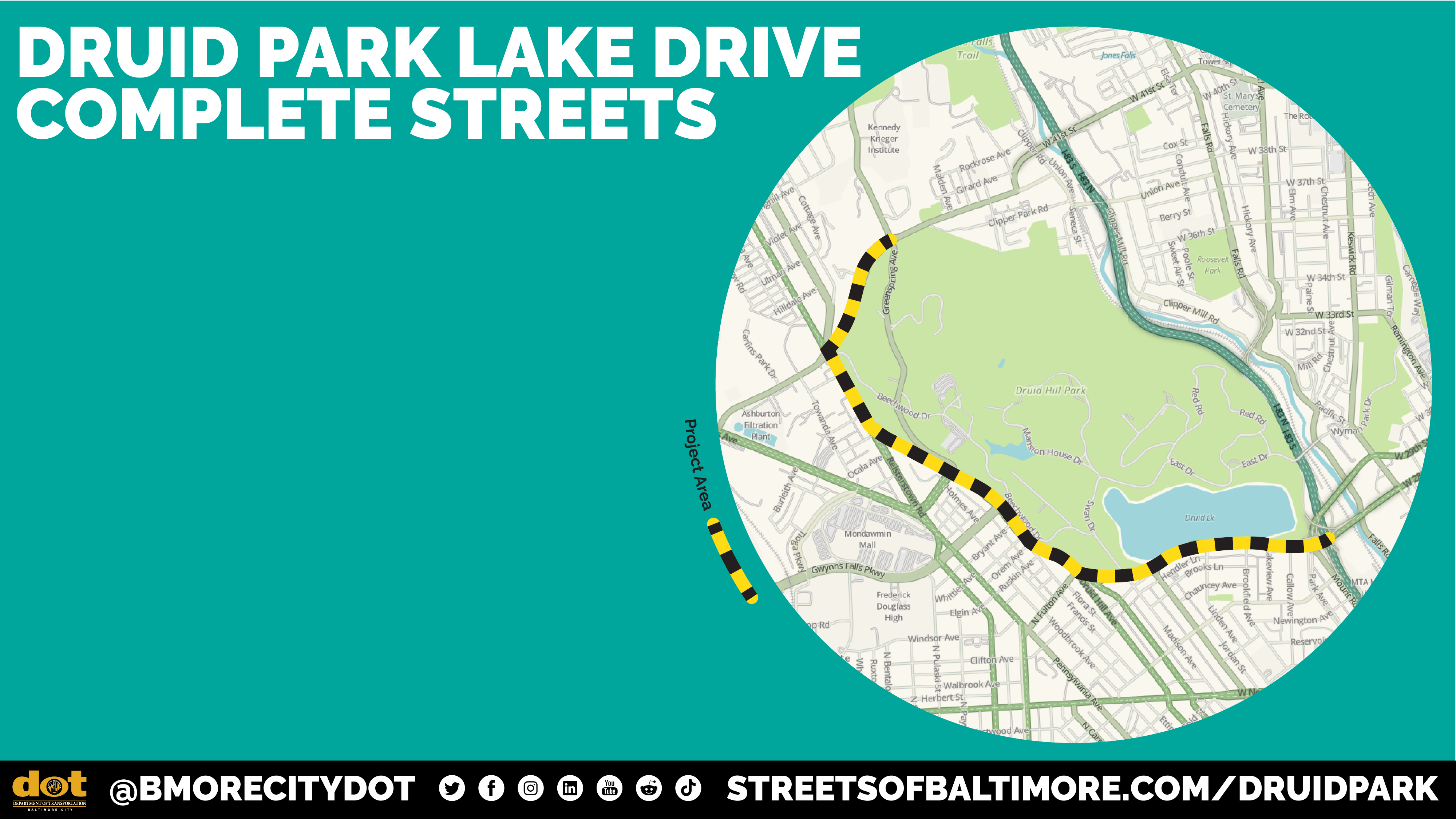 Baltimore City DOT Druid Park Lake Drive Complete Streets update banner 3.20.24